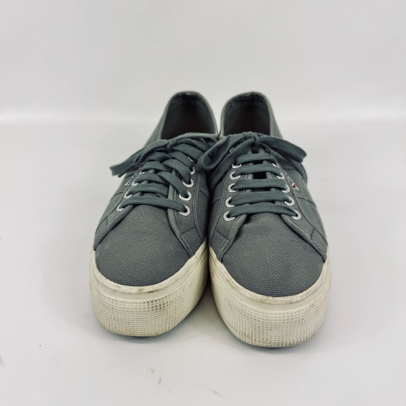 Superga Platform Sneakers Grey Lace Up - size 9 - Picture 8 of 16